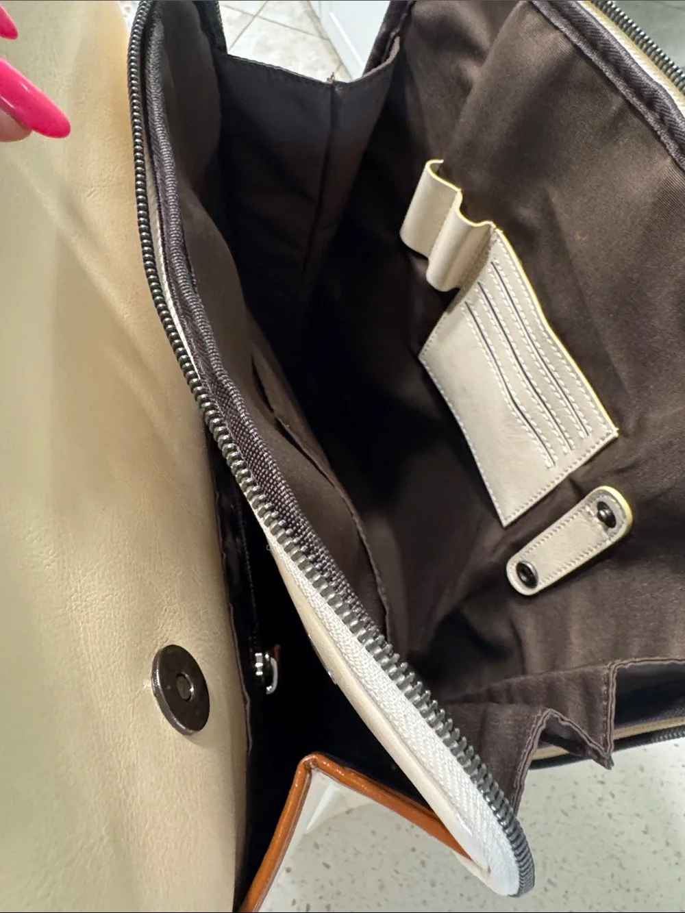 Cluci Ivory laptop backpack, travel backpack, Vegan Leather computer bag.